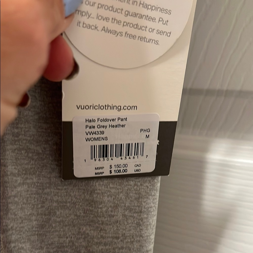 Vuori Halo Fold-Over Women's Pants - Pale Gray Heather - Picture 2 of 2